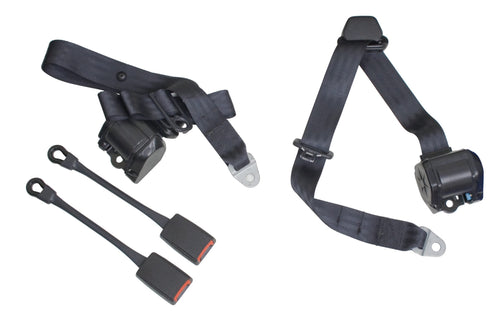 3 Point Retractable Seat Belt Set, Front, One per Vehicle, Grey image 1