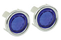 Blue Dot with Chrome Ring, Pair image 0